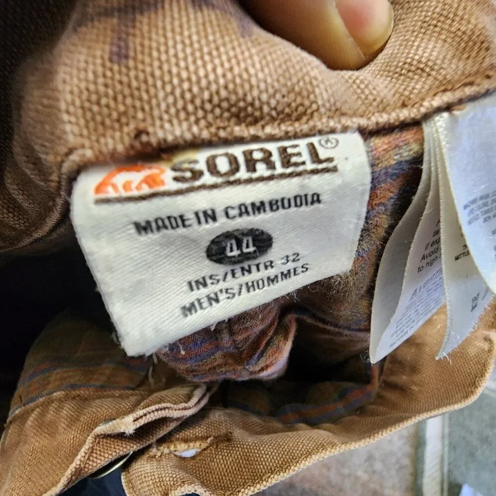 Sorel Mens Insulated Work Pants Losse Fit Rugged Flex
